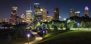 Houston's beautiful skyline at night.